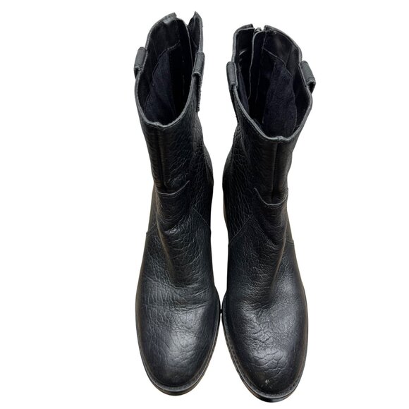 Vince Camuto Zanilla Black Leather Elegant Minimalist Ankle Booties Women sz 9 - Picture 3 of 10
